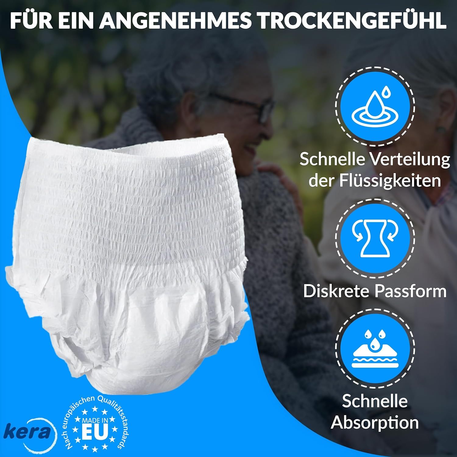 KERA® saugstarke Inkontinenz Windeln für Erwachsene - atmungsaktive Windelhosen