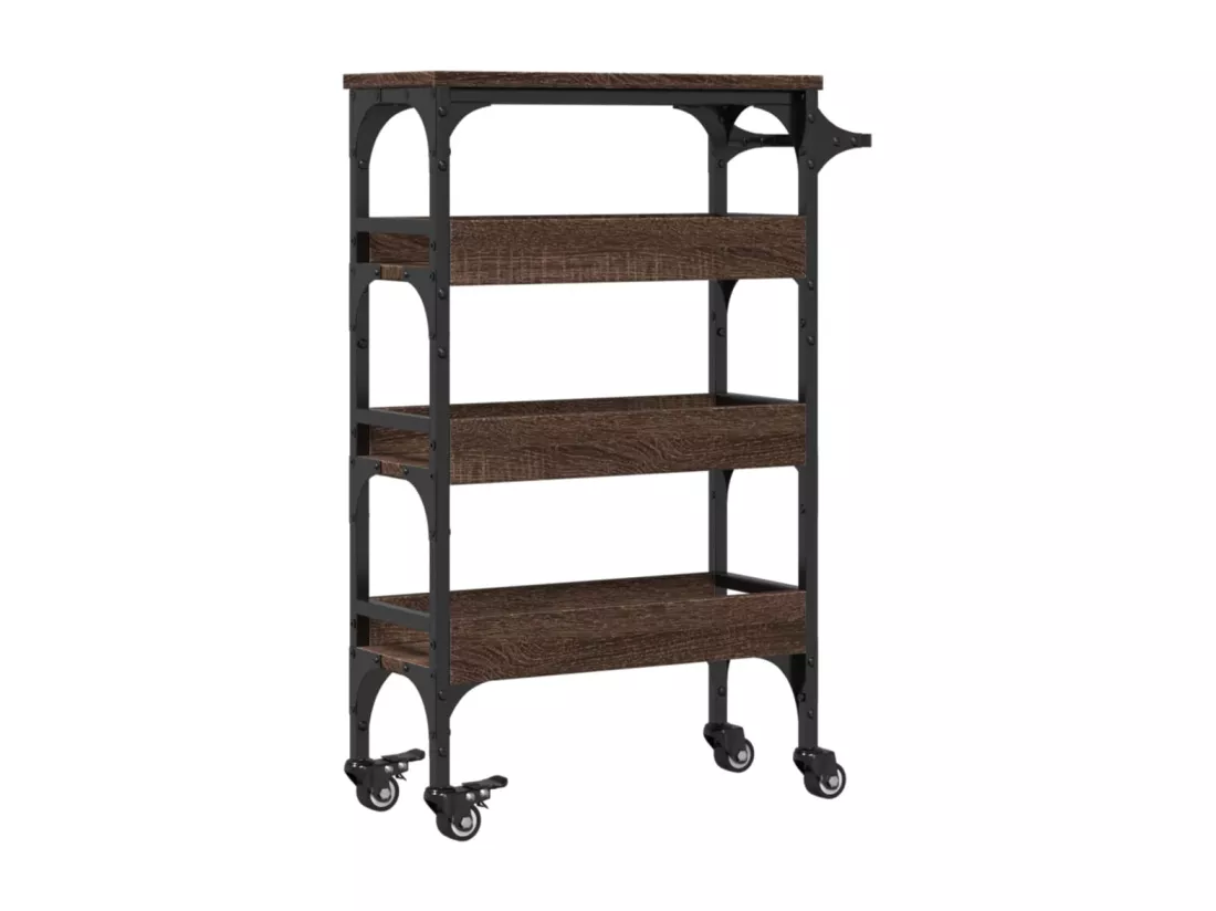 Chariot de cuisine chêne marron 53x20x76 cm bois d'ingénierie