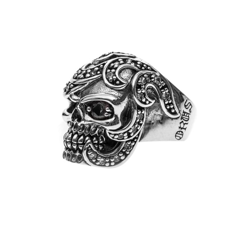 Bague Homme Tête De Mort Mahori Argent