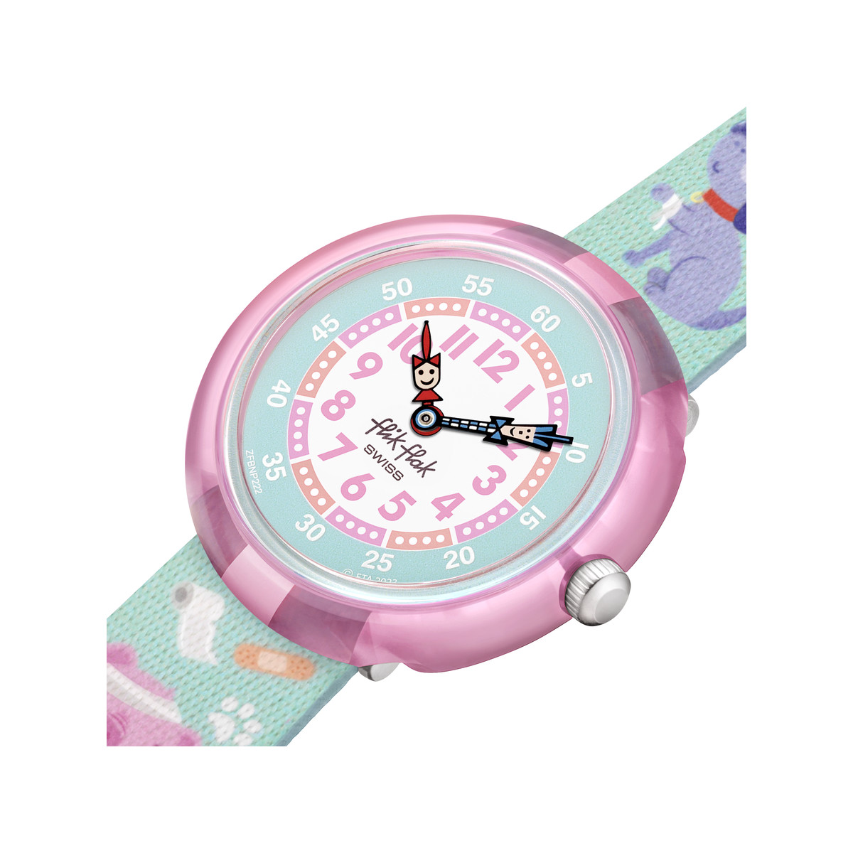 Montre FLIK FLAK Future dreams My spirit animal enfant plastique biosourcé bracelet PET recyclé vert