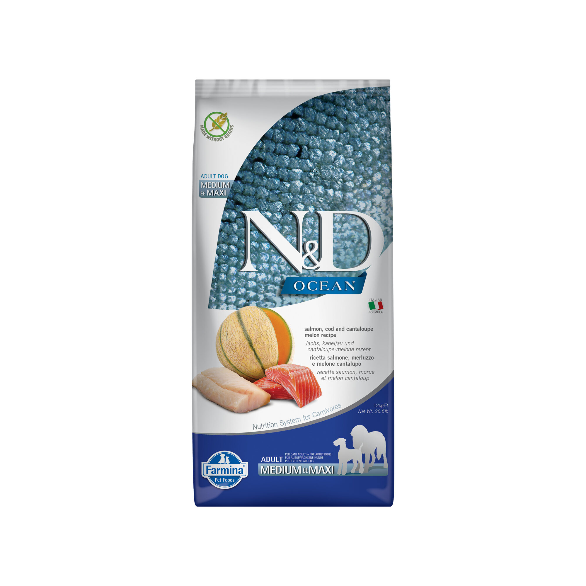 Farmina N&D Ocean Adult Medium & Maxi Hondenvoer - Salmon, Cod & Melon