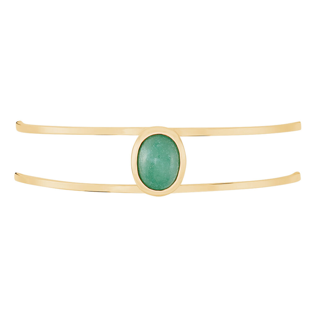 Bracelet Jonc Veina Plaqué Or Jaune Aventurine