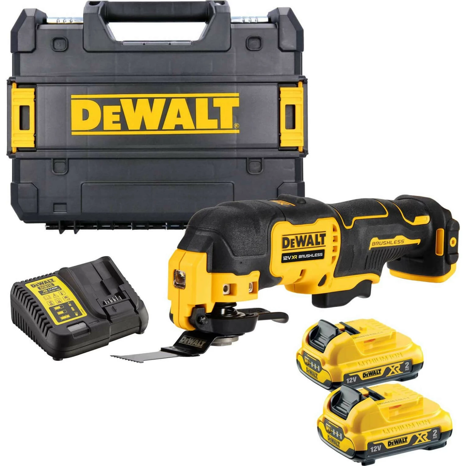 DeWALT DCS353D2-QW 12V Li-ion XR Accu Multitool set (2x 2.0Ah) met 35 accessoires in TSTAK koffer