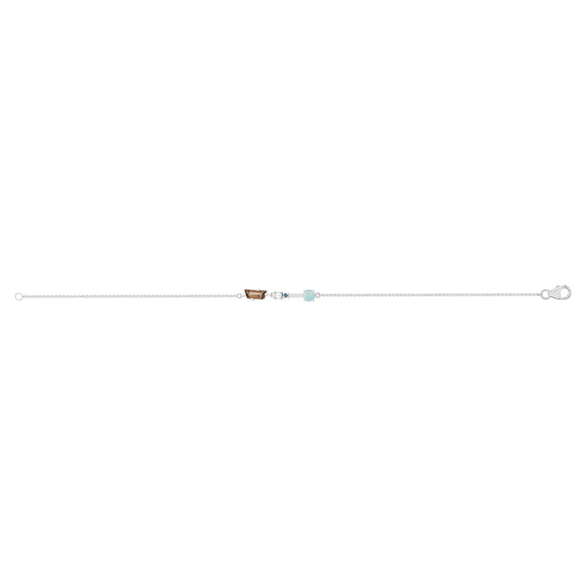 Bracelet souple MATY Or 375 blanc pierres fines