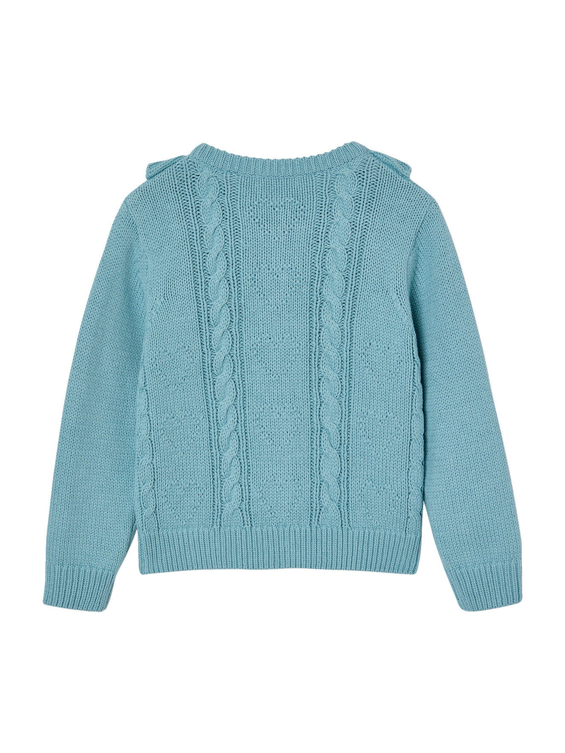 Vertbaudet Mädchen Strickjacke mit Zierkragen himmelblau