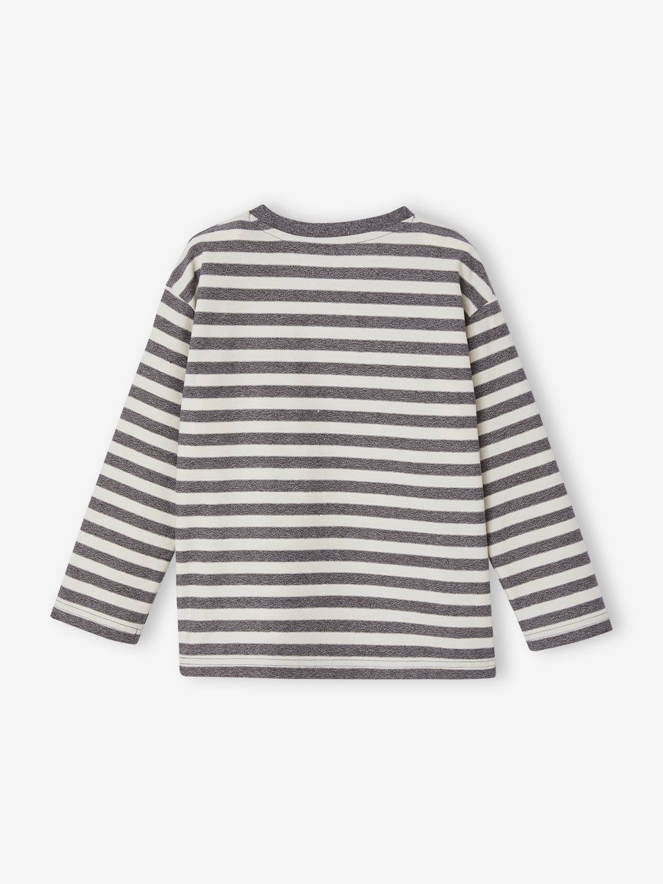 Camiseta listrada com estampa 