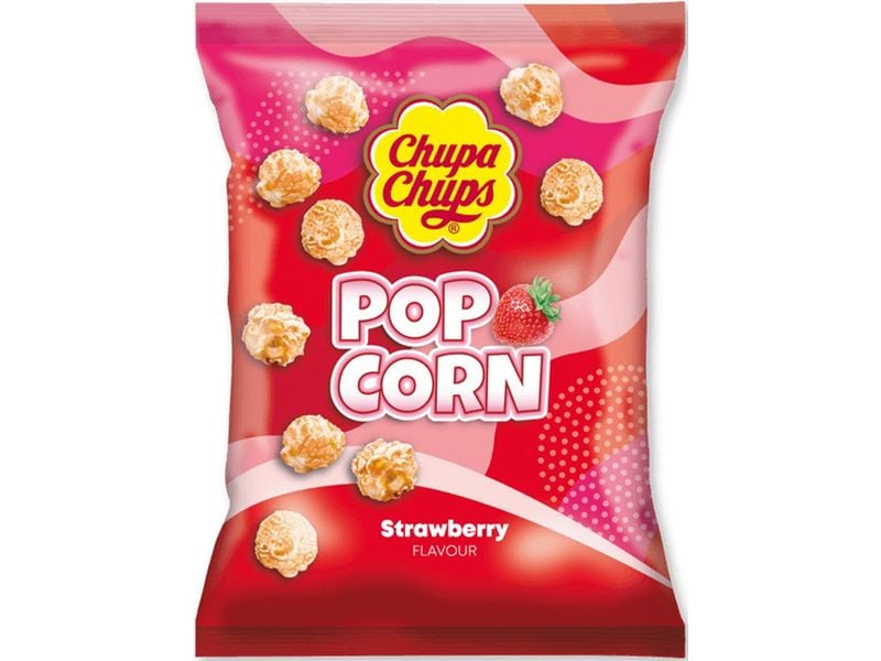 Chupa Chups Popcorn Strawberry 90 g Gepuffte Maiskörner mit Erdbeeraroma