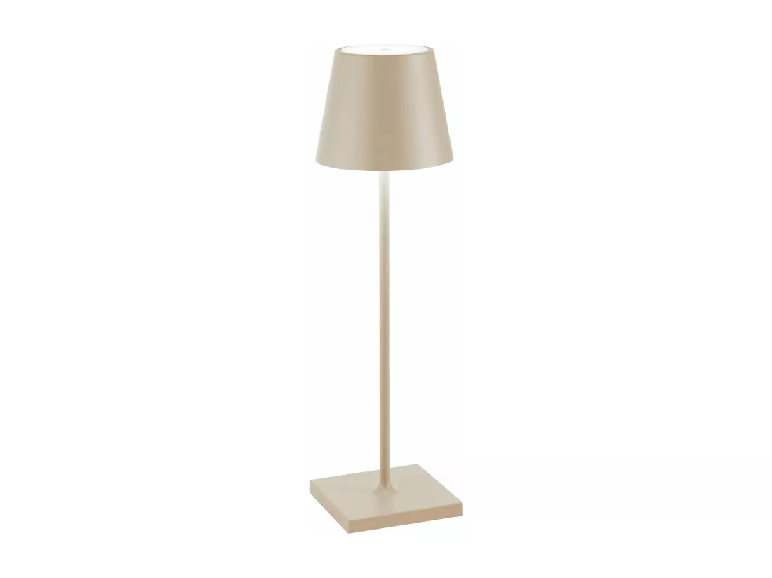 Lampe de table LED Poldina Pro Sabbia, rechargeable et dimmable avec une autonomie jusqu'à 12 heures