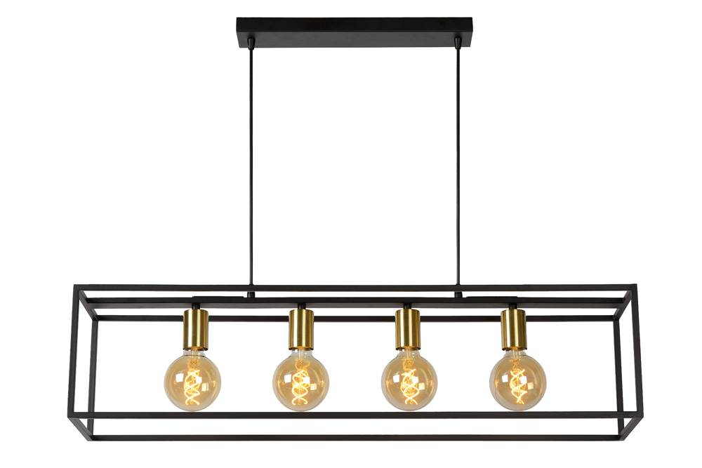 Lucide Ruben hanglamp 92x22cm E27 zwart mat