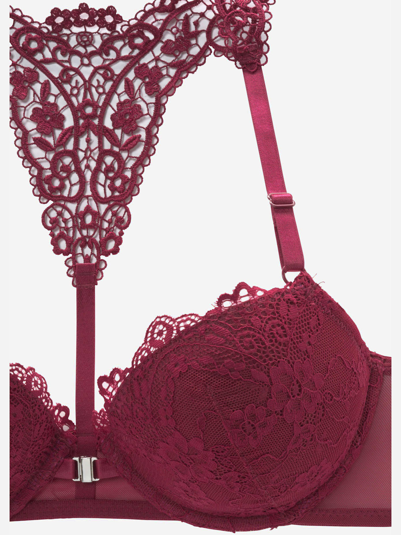 Soutien-gorge push-up féminin en dentelle florale