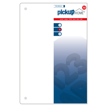 Pickup 3D Home plaat wit  acrylaat 3 mm 22,5 x 15 cm