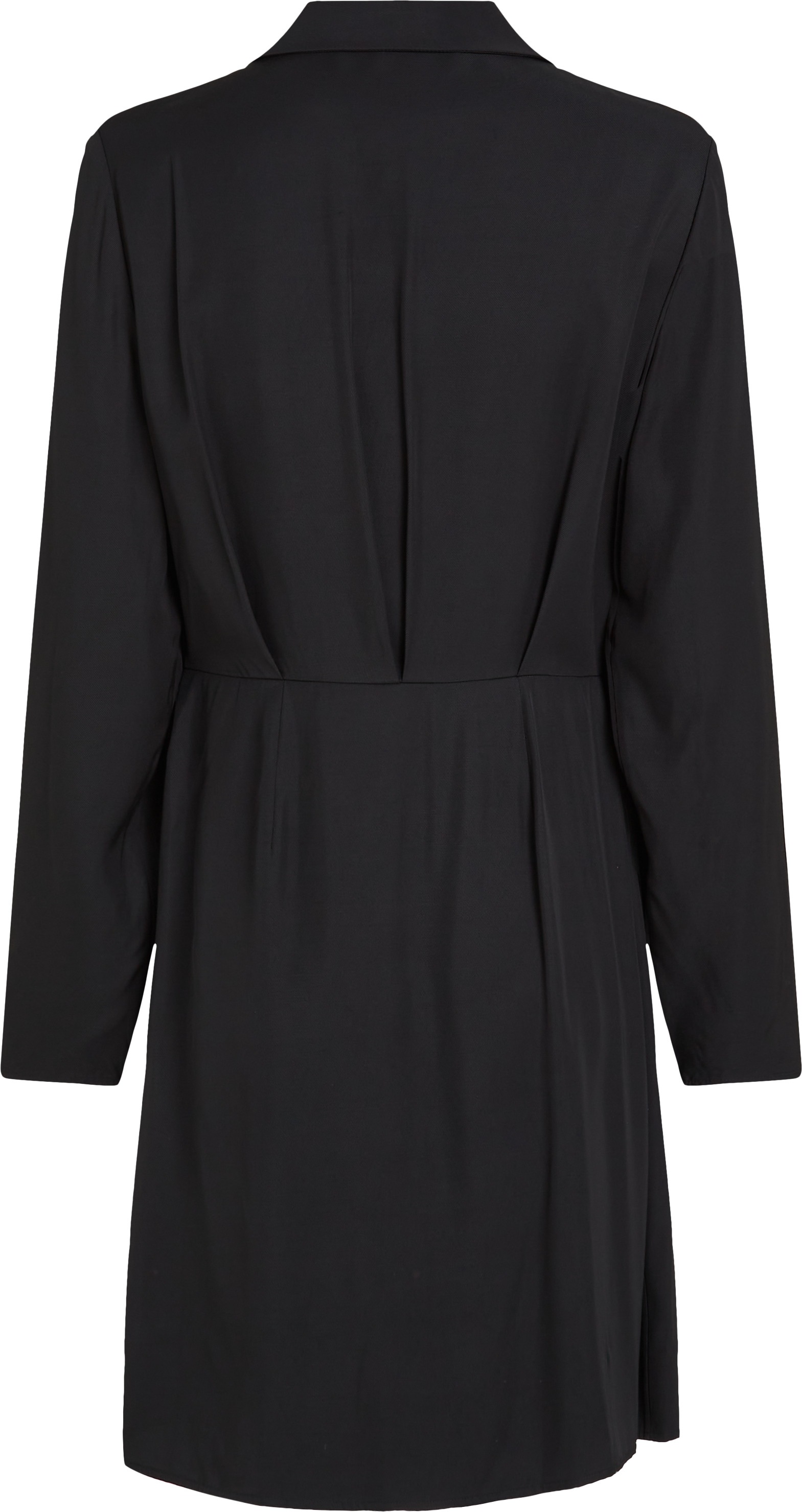 Tommy Hilfiger Wickelkleid »FLUID VIS LS WRAP SHORT DRESS« im Wickeldesign, mit Metalllabel