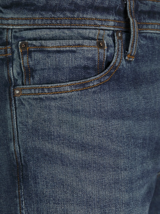 Jack & Jones Regular-fit-Jeans »JJICLARK im Used-Look, Stretchkomfort und niedrige Leibhöhe«, mit Abriebeffekten
