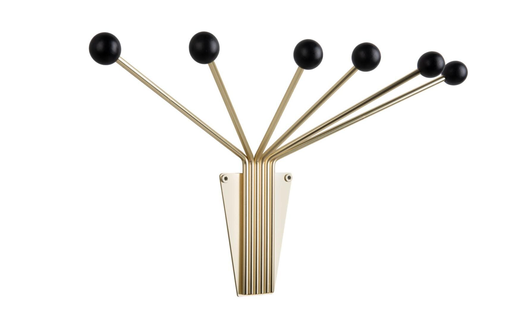 Wandhaken Neptune Large 6 Haken, Gold/SchwarzGarderobenhaken