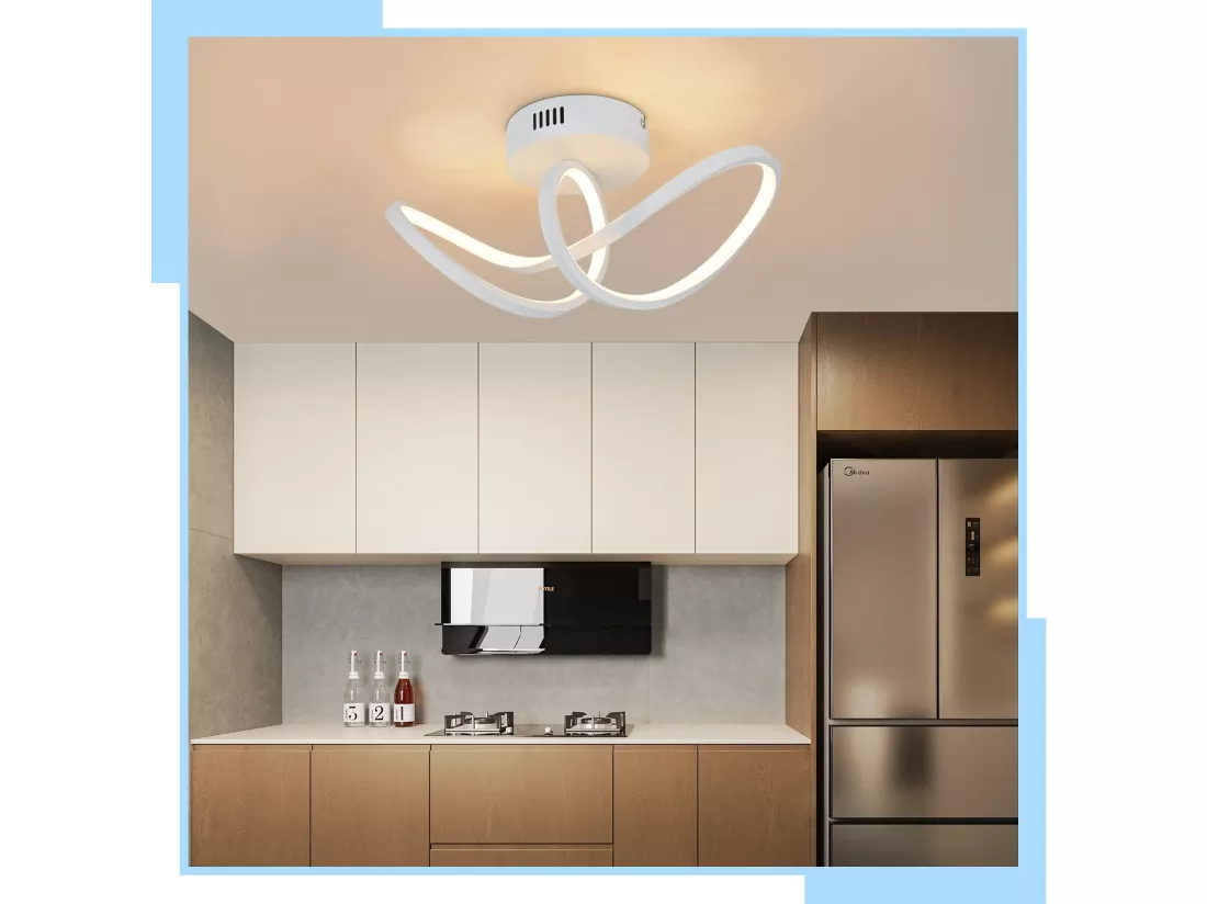 NETTLIFE Plafonnier LED salon moderne noir 12W intérieur 3000K LED