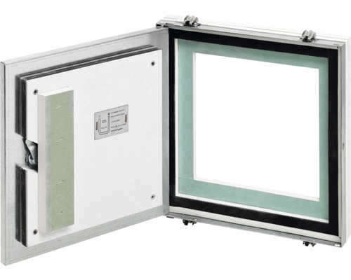AluSpeed® Safe F/EI90 toegangsluik met gipsplaatinzetstuk GKF 2 x 20 mm en vergrendelingsinrichting 300 mm x 300 mm