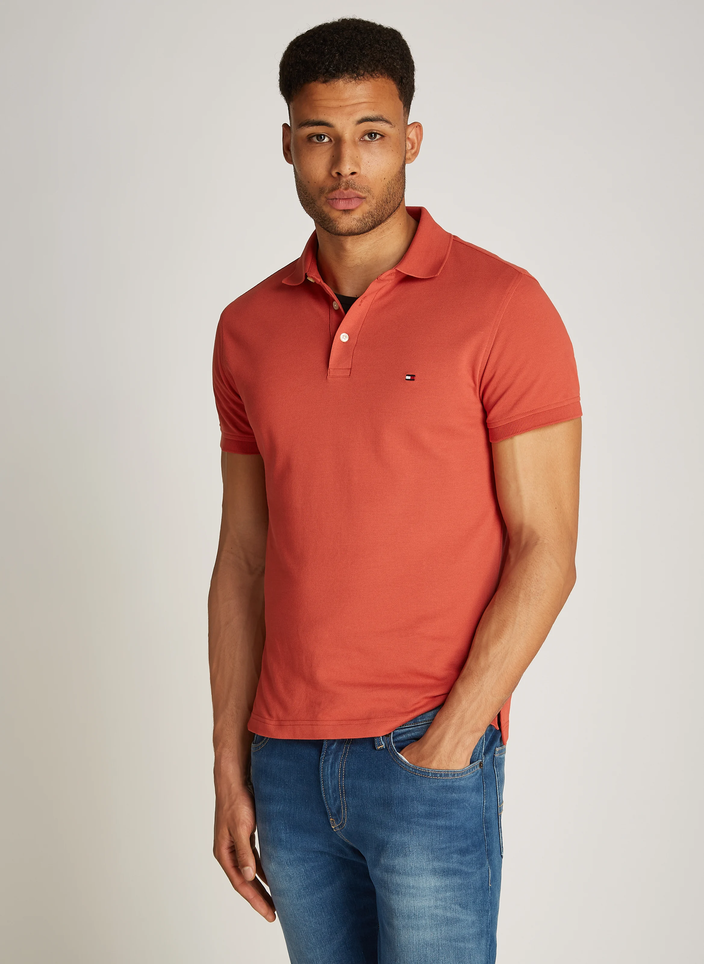 Polo slim-fit en coton bio | Rouge