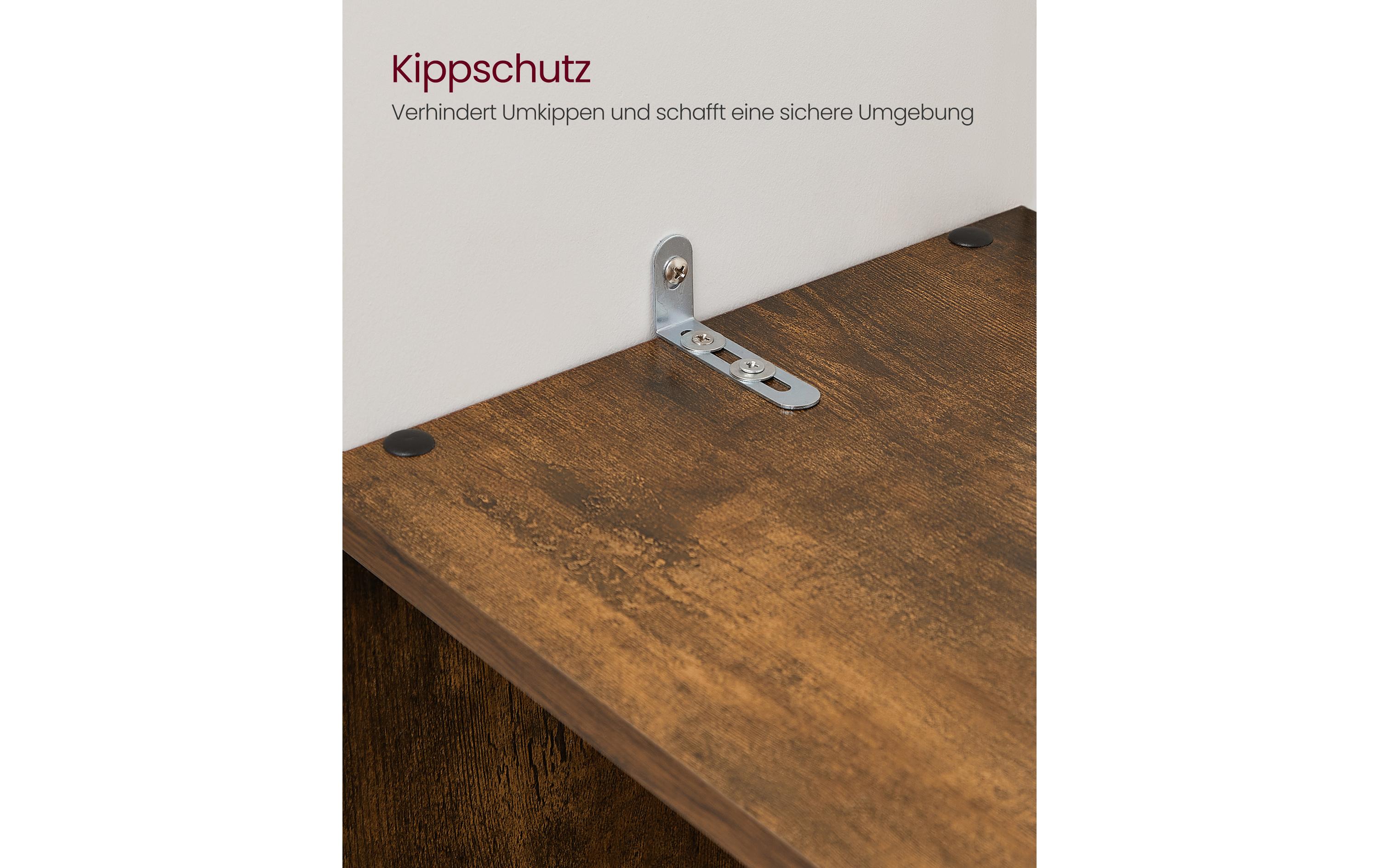 Regal mit 10 Würfeln 129.5 x 29 x 129.5 cm, Braun<br>Bücherregal