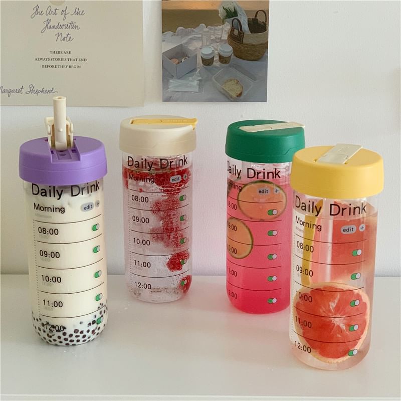 Olsin - Alarm Print Glazen Thee-infuser Drinkfles