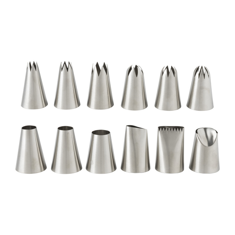 Spuitmondjes rond - RVS - set van 6