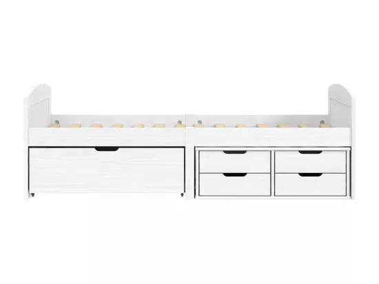 Lit de jour avec 5 tiroirs IRUN blanc 90x200 cm bois pin massif