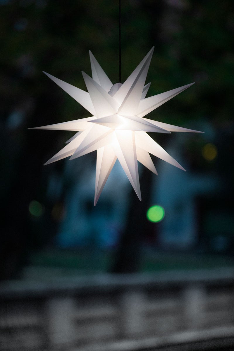 Sterntaler Decoratieve Ster | Kerstster | 18-puntig | Opvouwbare Ster | Kunststof | 40cm | Buiten | Gloeilamp | Netstekker