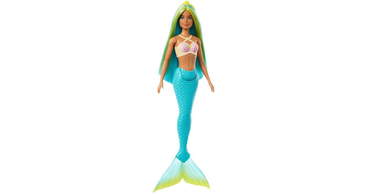 BarbieDreamtopia - Zeemeerminpop - Blauw en geel haar en turquoise staart