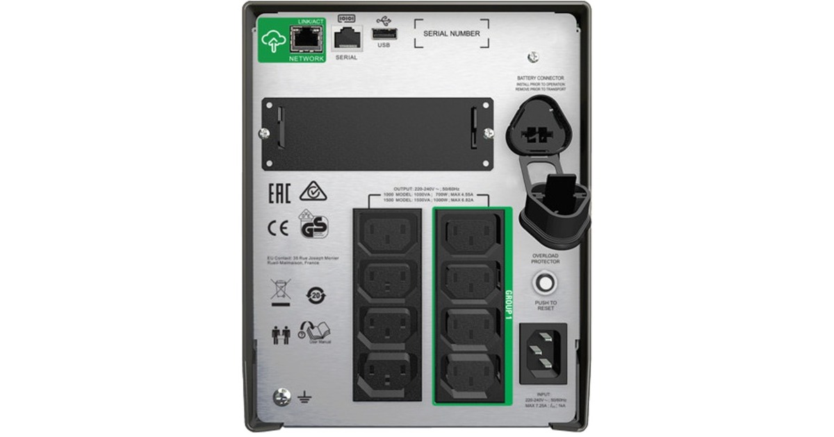 APCSmart-UPS SMT1500IC LCD Smart connect ups  (Zwart, 1500VA)