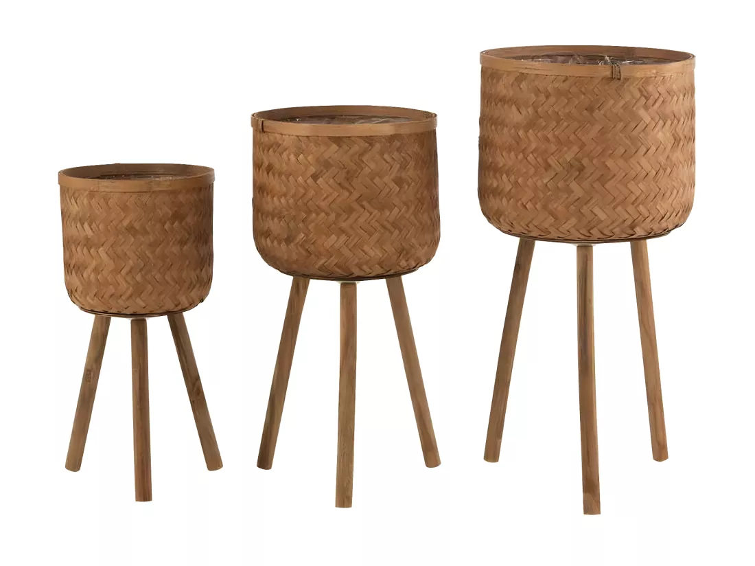 Lot de 3 Cache-Pots sur Pied 