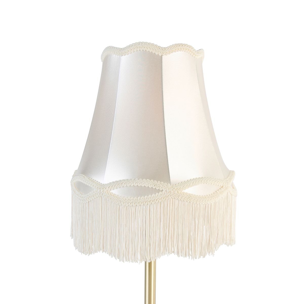 Klassieke tafellamp messing met granny kap crème 30 cm - Simplo