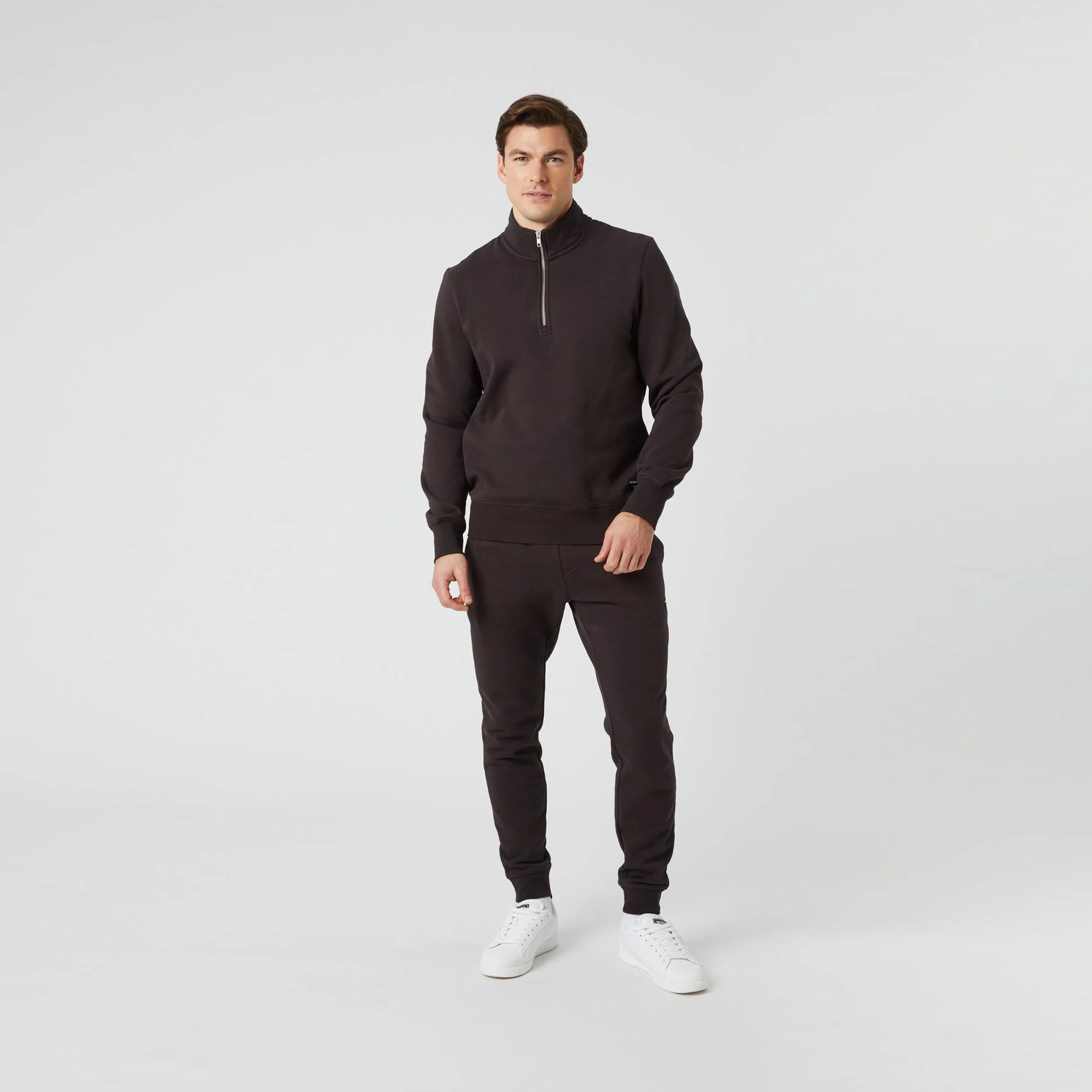 Björn Borg Centre Half Zip Sweat-shirt Hommes - Marron