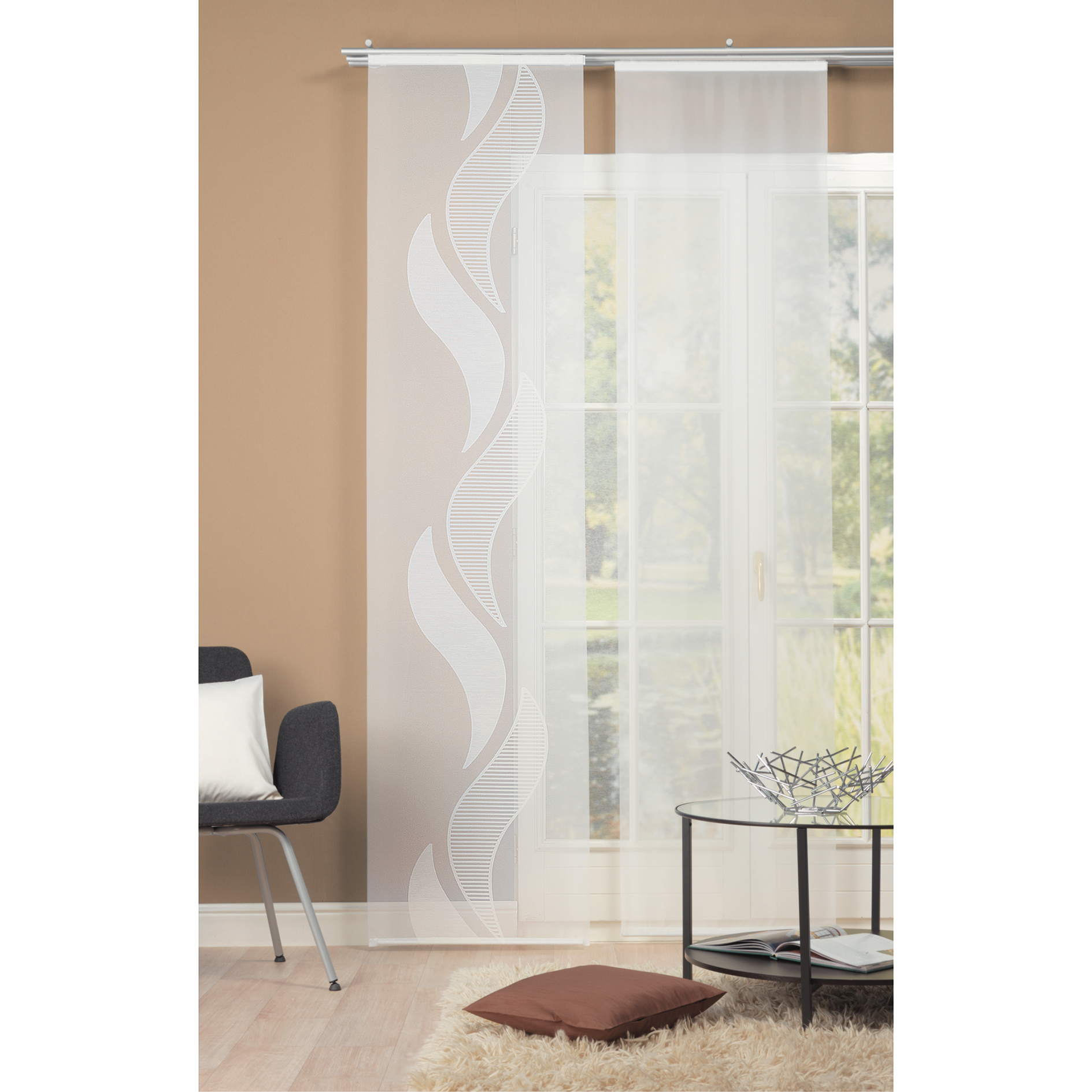 Schiebevorhang SHARLE - wollweiß - 60x245 cm