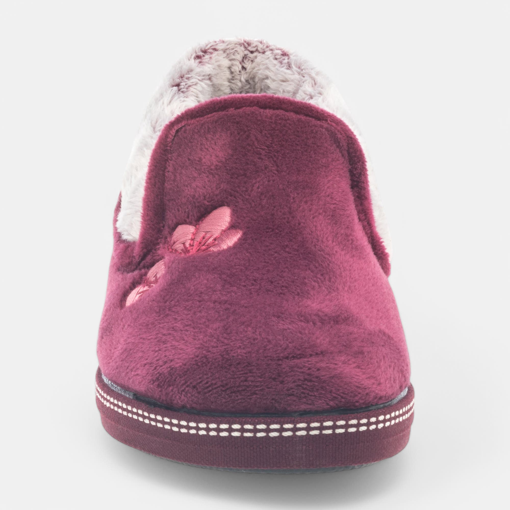 Pantoufles pieds sensibles Femme bordeaux