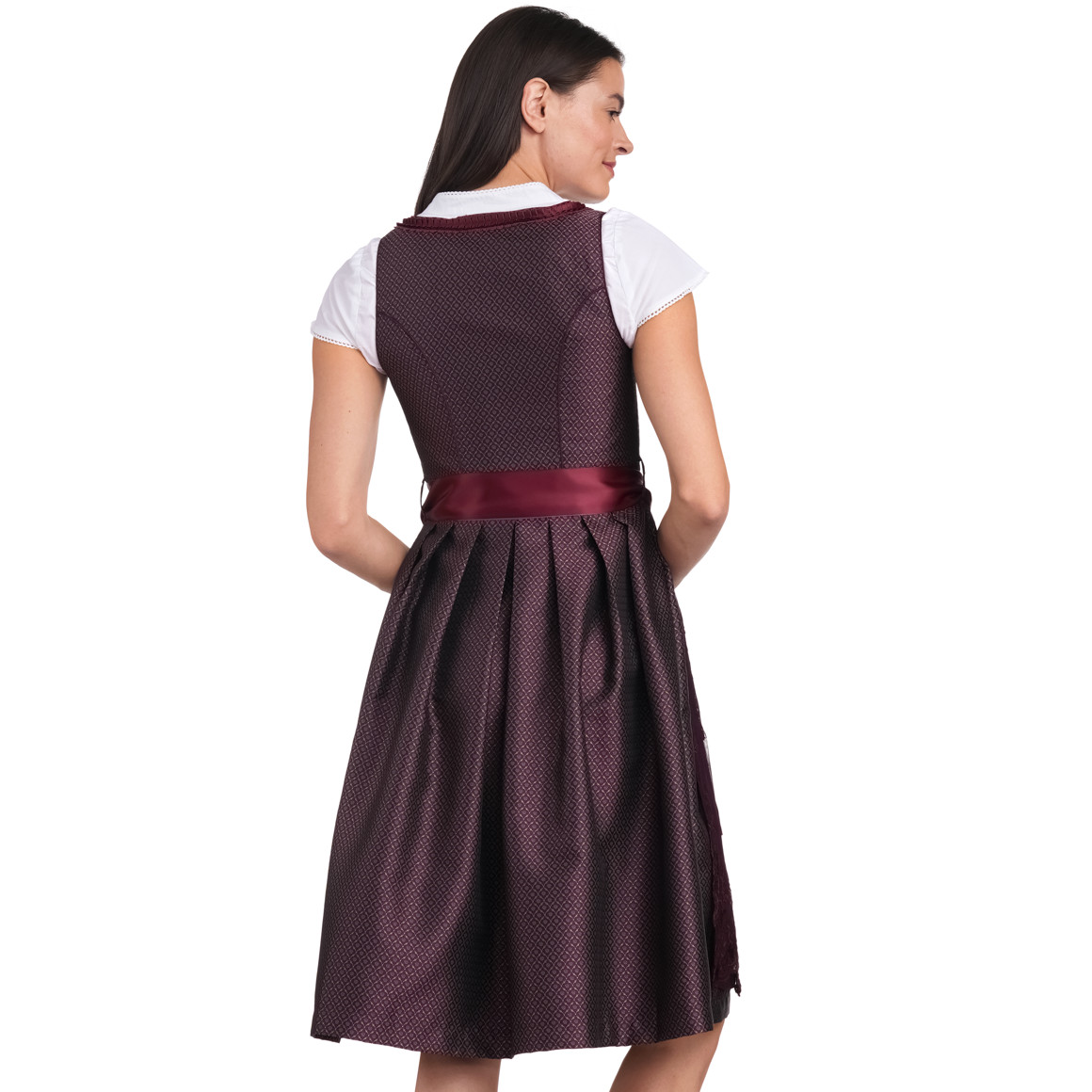 Gina Benotti Damen Dirndl mit floralem Muster weinrot