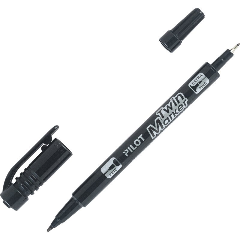 Marqueur permanent Pilot Twin Marker Begreen pointe pinceau de 0,8 et ogive de 2 mm