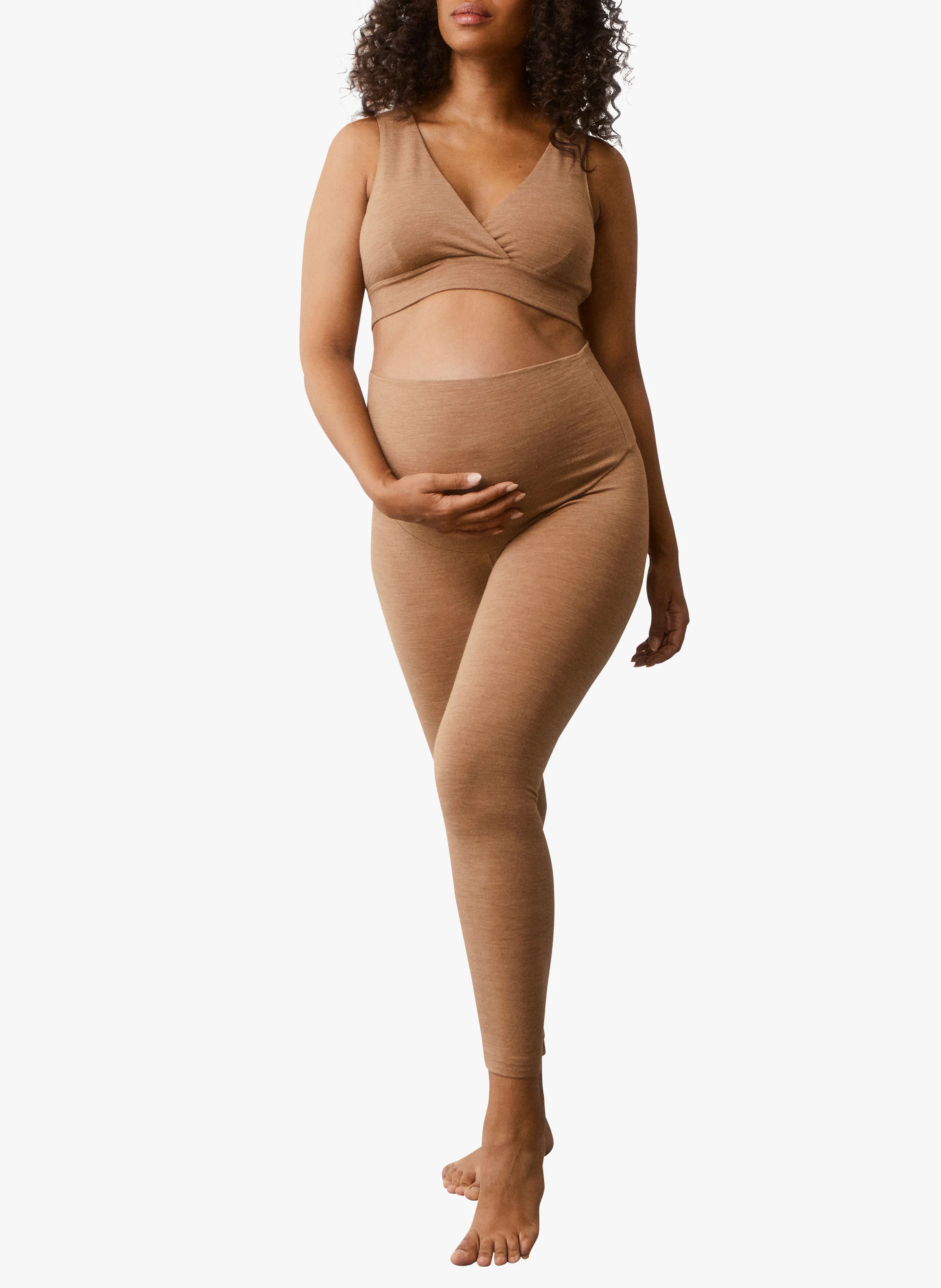 Brassière forme triangle en laine mélangée| Marron
