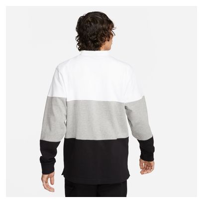 Polo manches longues Nike Club  Fleece Blanc Noir