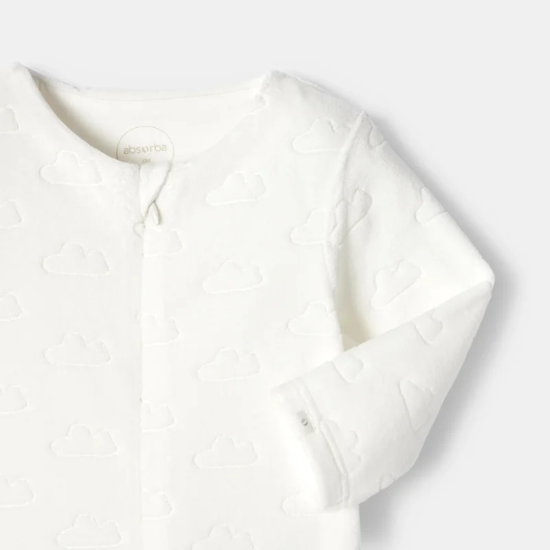 Pyjama en velours dévoré blanc naissance Absorba Blanc