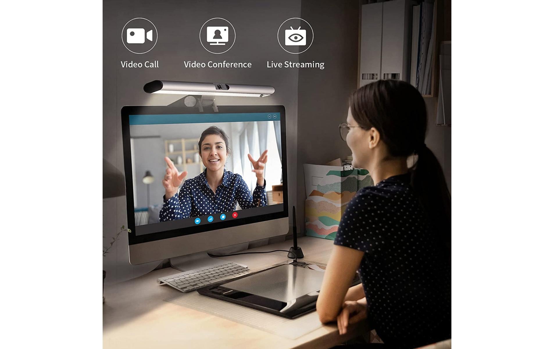 Webcam 2in1 LightBar ProMonitorlampe mit FullHD Webcam