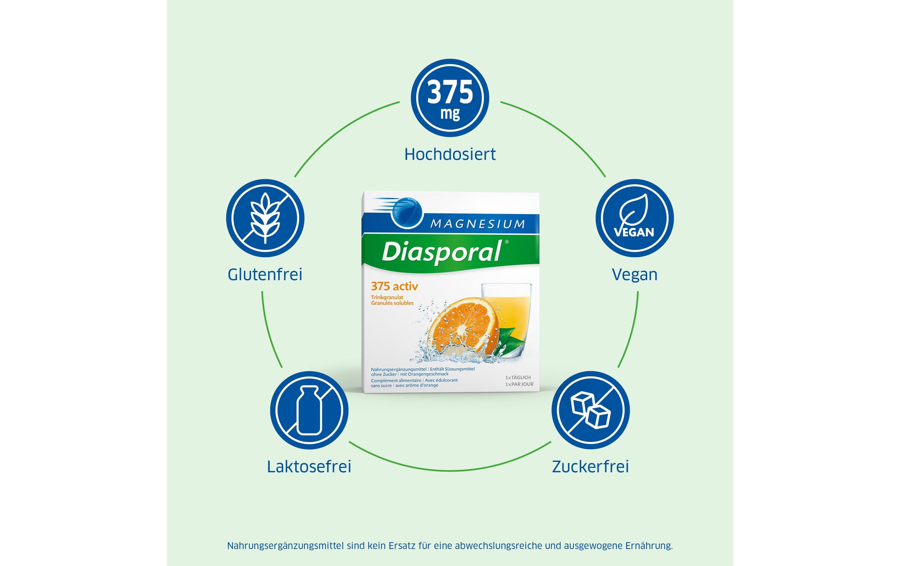 375 Activ Orange Trinkgranulat 20 SticksVeganes Magnesium Trinkgranulat