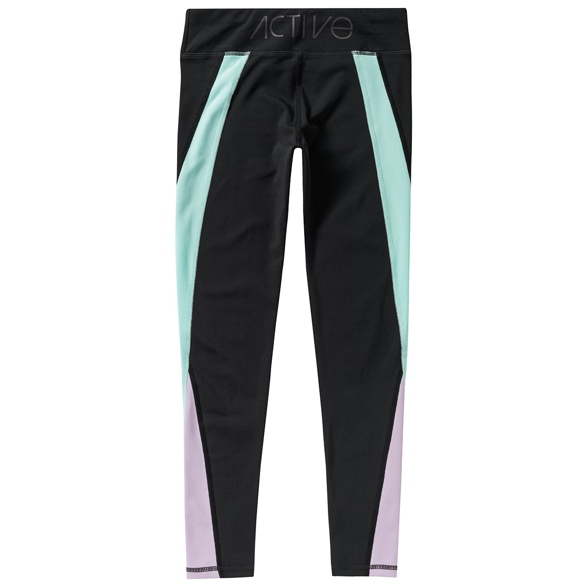 Beatwear Mädchen Sport-Leggings mit Farbteilern schwarz