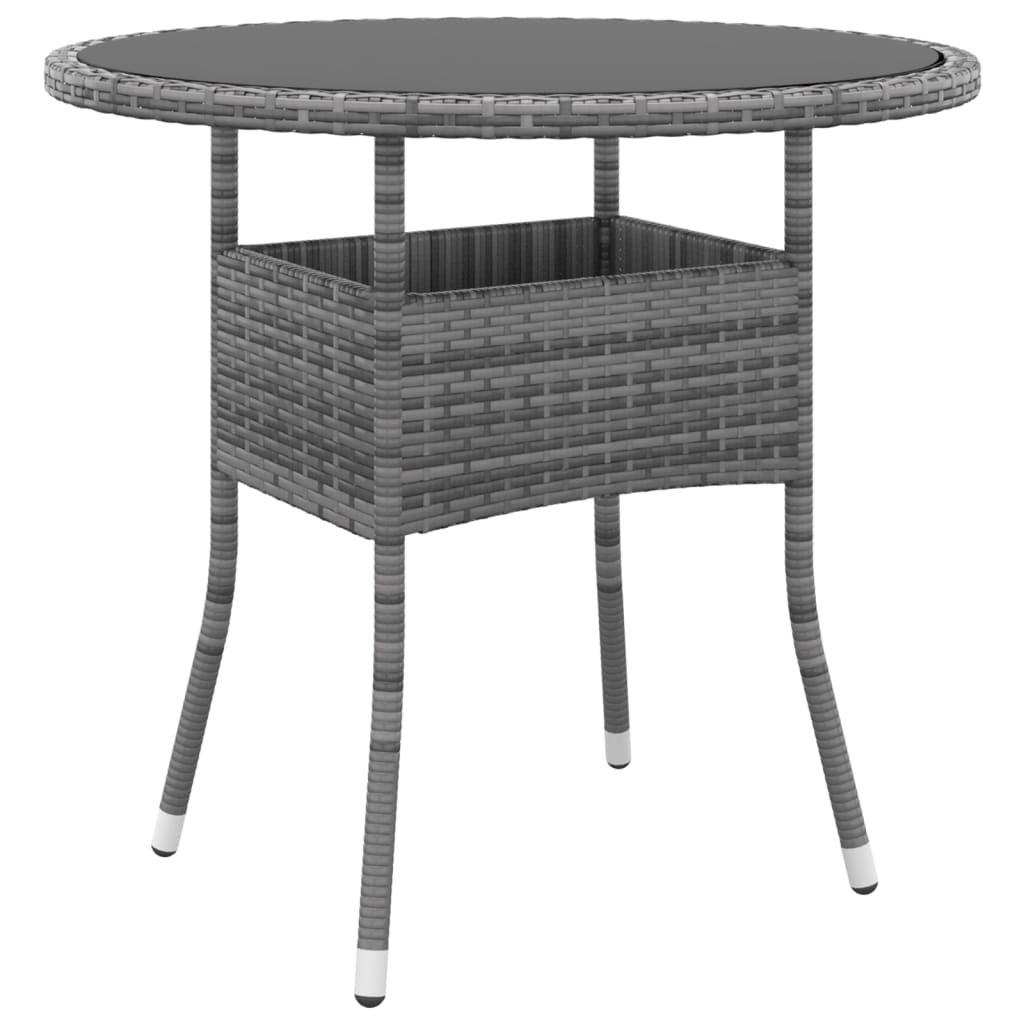Mobilier de salle à manger de jardin 5 pièces résine tressée gris