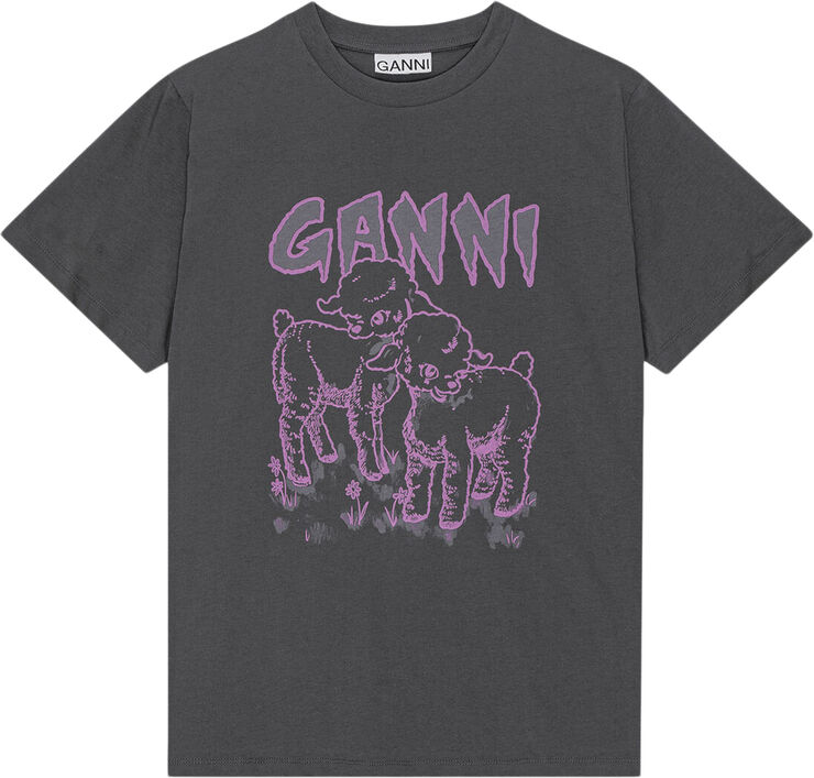 Ganni Basic Jersey Lambs Relaxed T-shirt Volcanic ash pink