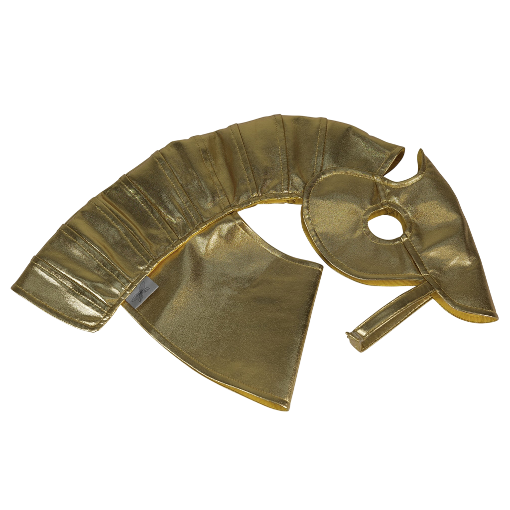 Pferderüstung Gold für Steckenpferd