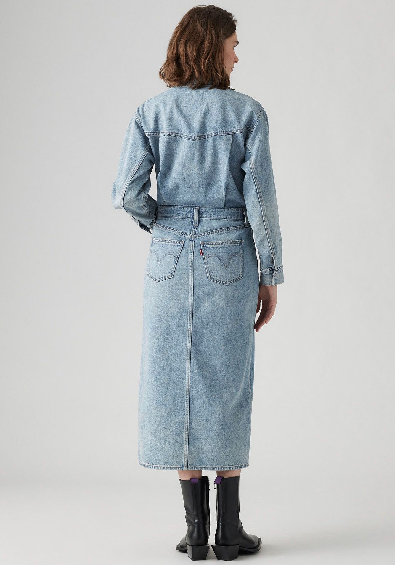 Levi's® Jeanskleid »WESTERN DENIM MID« Denim-Midi-Hemdkleid