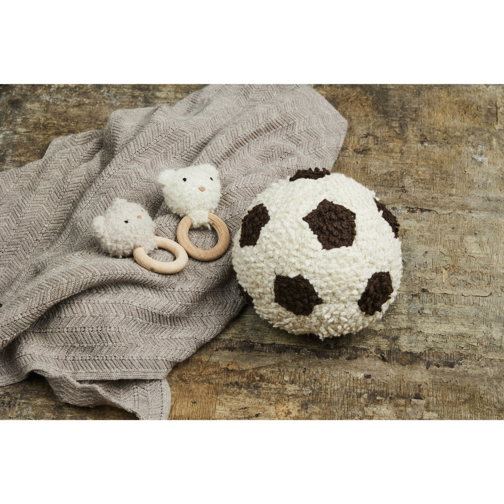 Køb Smallstuff Off White/ Brown Strikket Fodbold Bouclé