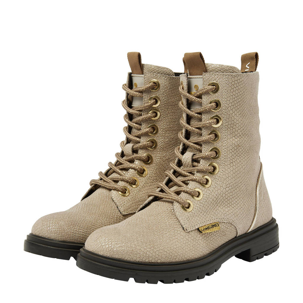 Vingino Julialeren veterboots goud