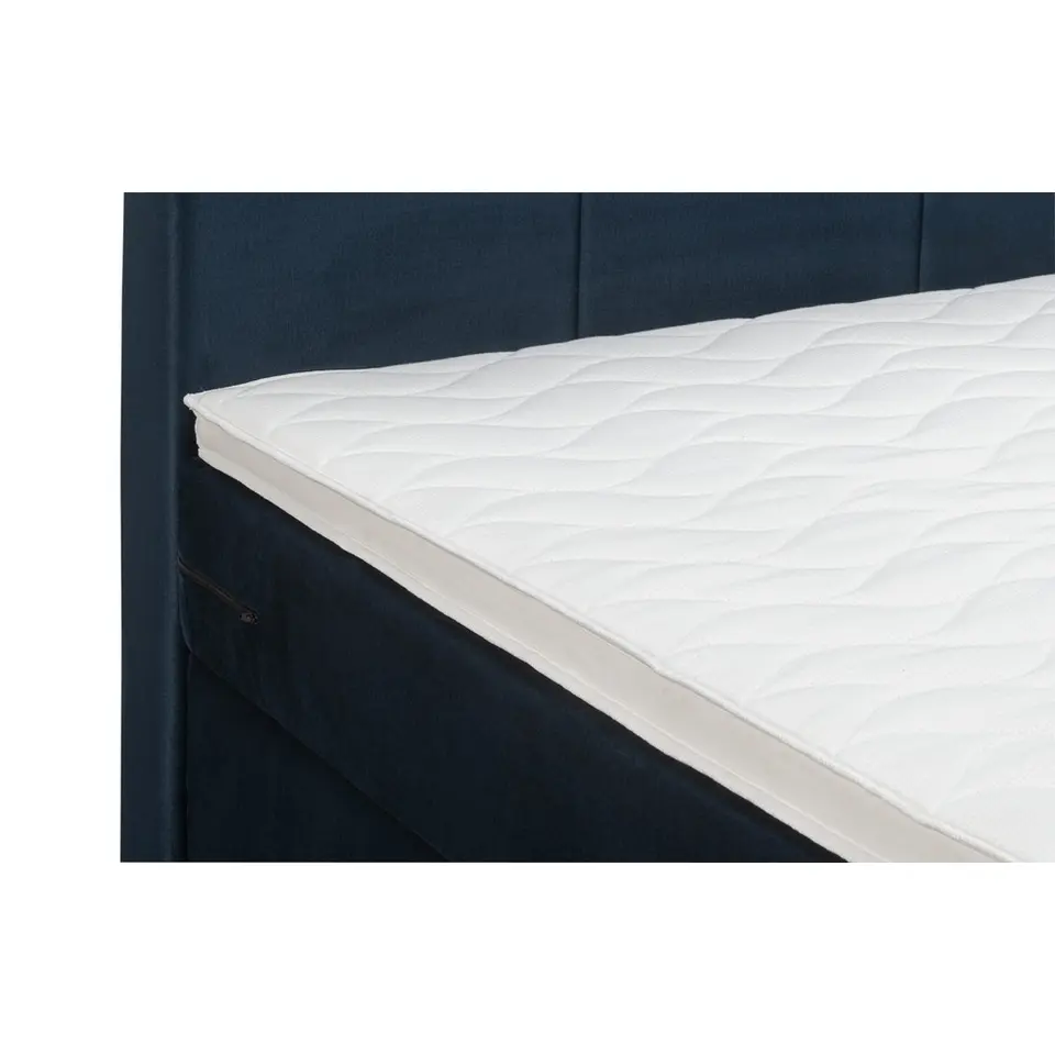 Boxspring Liv geblokt - blauw - 120x200 cm - vierkante poot