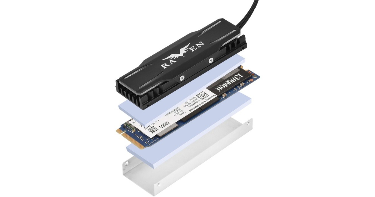 SilverStoneTP03-ARGB heatsink  (Zwart, Geschikt voor M.2 2280 SSD)