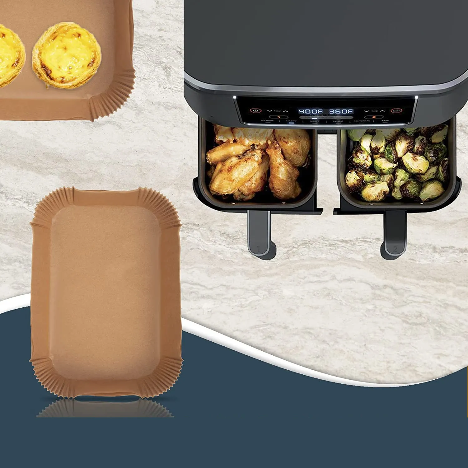 Scandinavian Collection Papirform til airfryer - 100 stk.